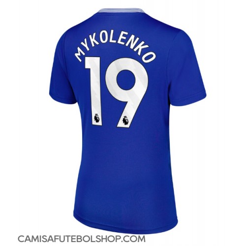 Camisa de time de futebol Everton Vitaliy Mykolenko #19 Replicas 1º Equipamento Feminina 2024-25 Manga Curta